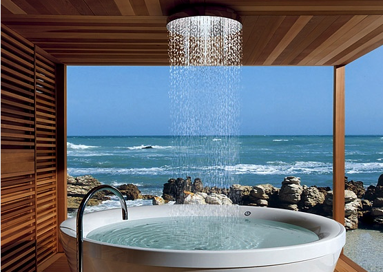 Whirlpool Jetted Tub with Waterfall Shower